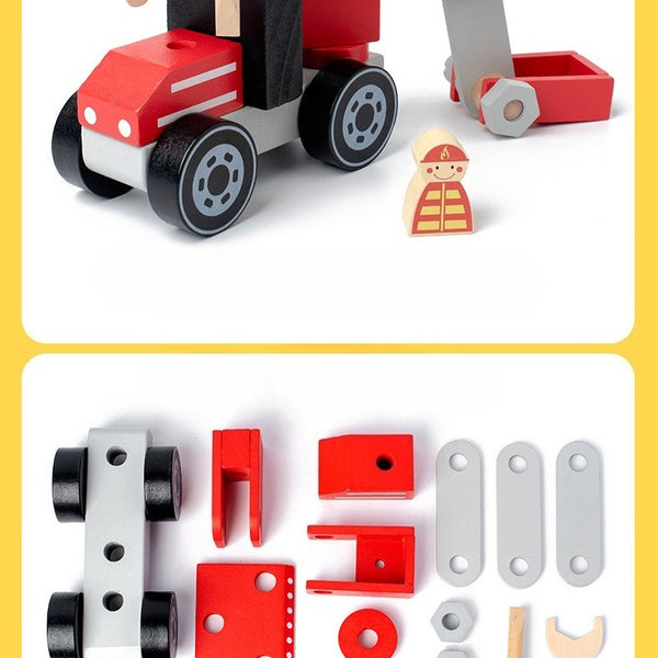 Build-Your-Own Wooden Construction Vehicle Set