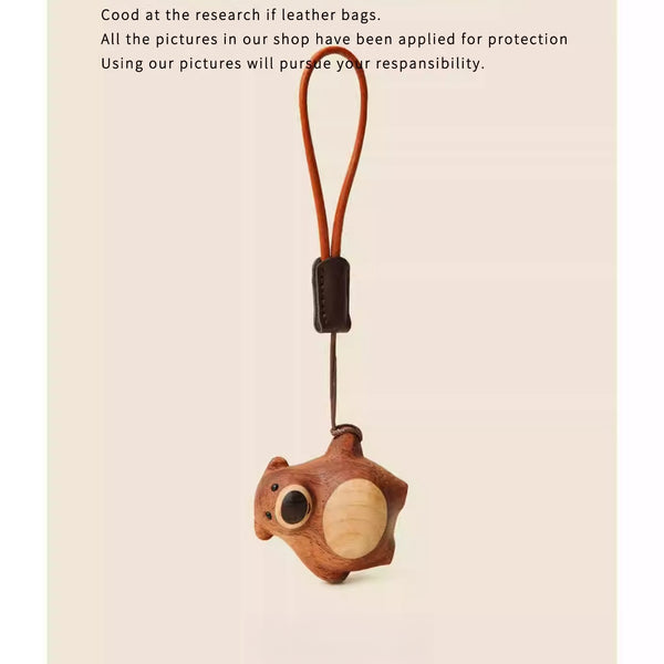 Handcrafted Ebony Wood Bear Keychain