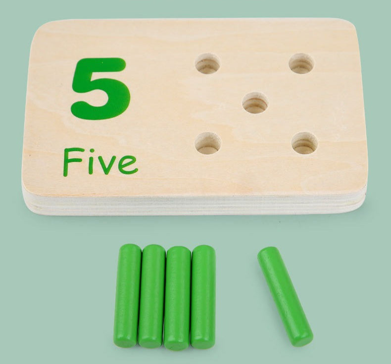 Wooden Number Counting Toy Matching Peg Board