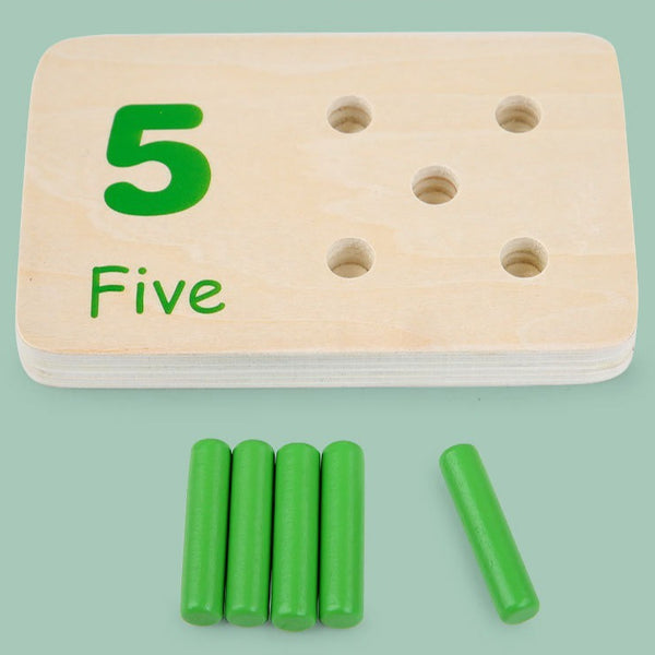 Wooden Number Counting Toy Matching Peg Board