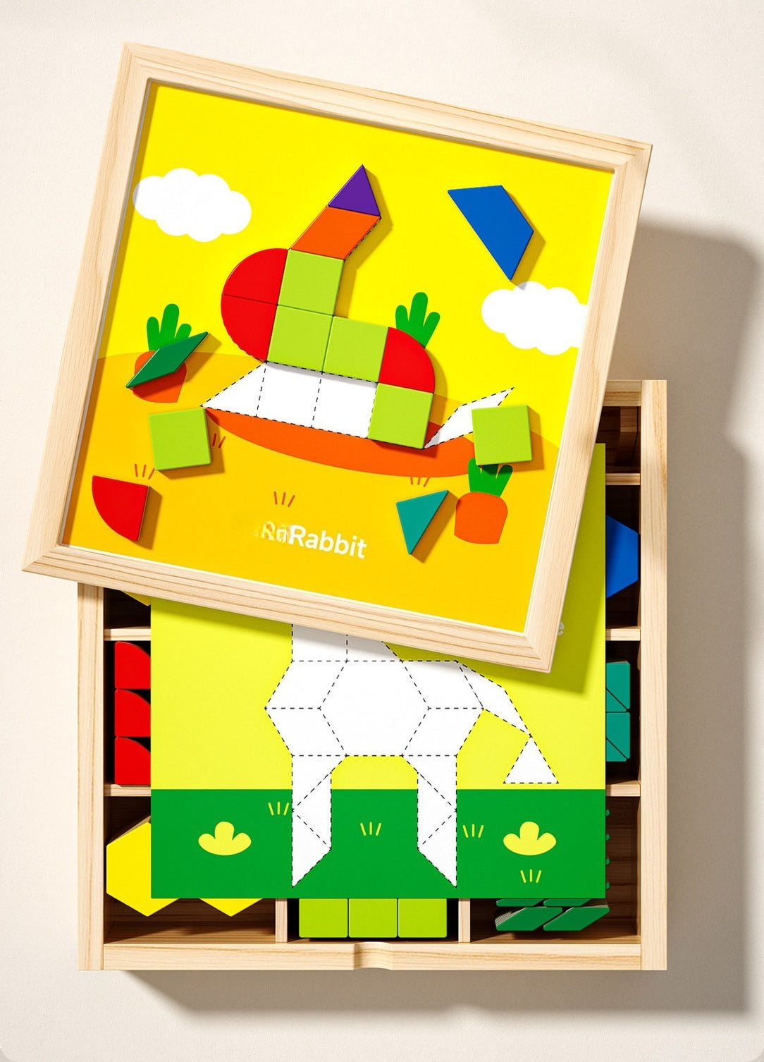 Magnetic Wooden Tangram Puzzle Set - 255 Pieces