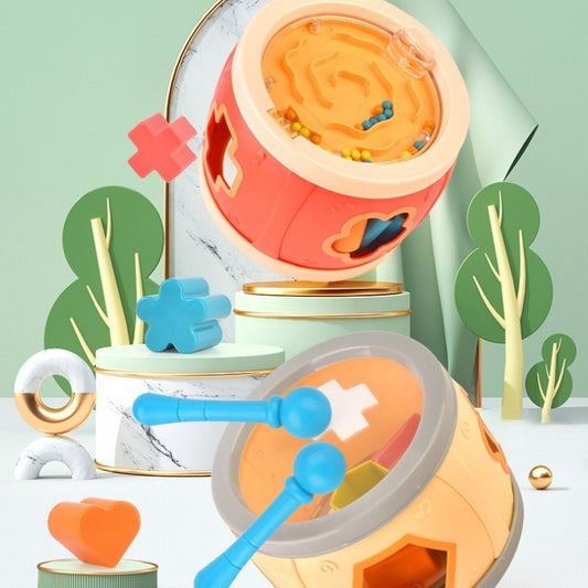 2-in-1 Baby Shape Sorter and Musical Drum Toy