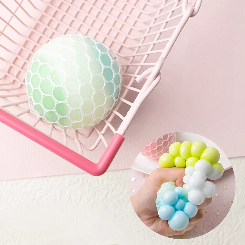 Tri-Color Mesh Grape Squish Ball
