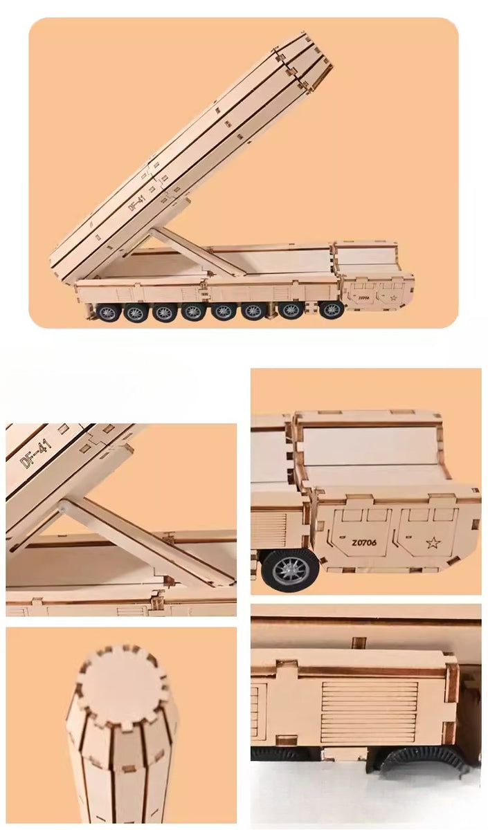 Wooden Missile Truck Assembly Model