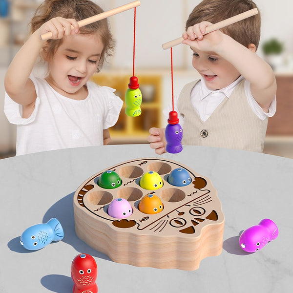 The 'Cat’s Catch' Wooden Magnetic Fishing Game | Montessori Learning Toy