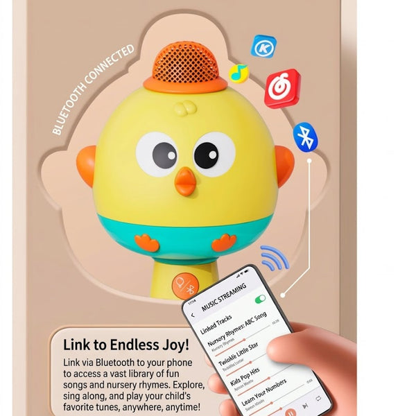 Chick-Themed Wireless Karaoke Microphone for Kids