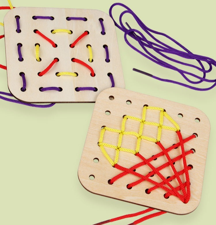 Kids' Wooden Lacing Activity Set