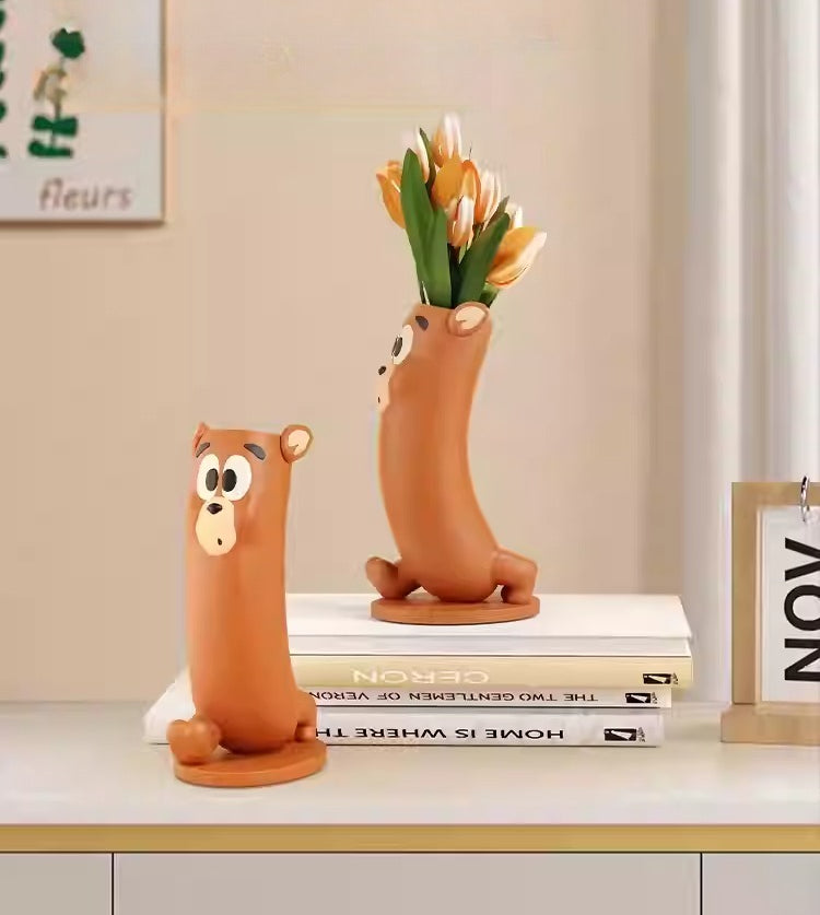 Cartoon Inspired Resin Decorative Vase
