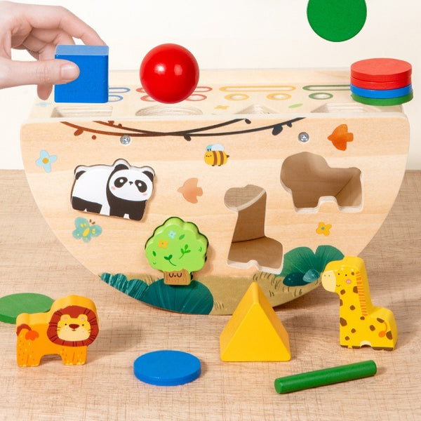 Wooden Montessori Shape Sorting Boat