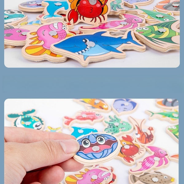 Wooden Magnetic Fishing Game Set