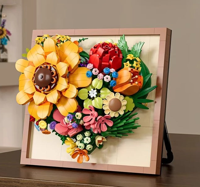3D Floral Building Block Picture Frame