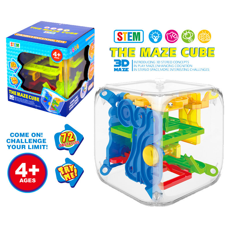 The Maze Cube: 3D Gravity Maze & Hand-Eye Coordination Puzzle