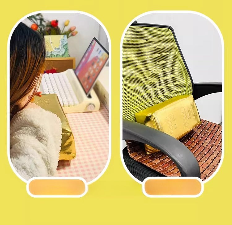 Giant Gold Bar Plush Pillow