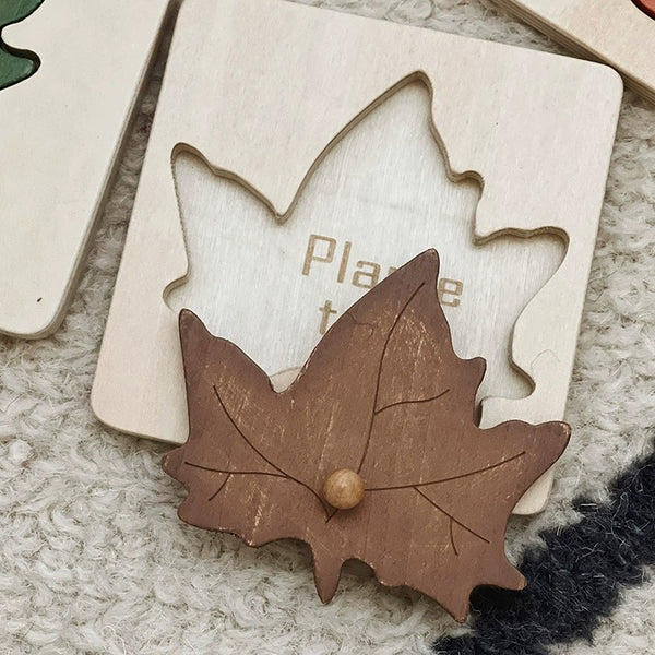 Wooden Leaf Cognition Puzzle Set