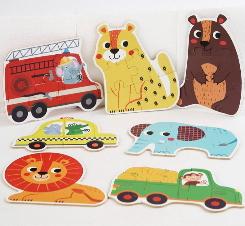 Kids' 6-in-1 Wooden Learning Puzzles - Assorted Themes