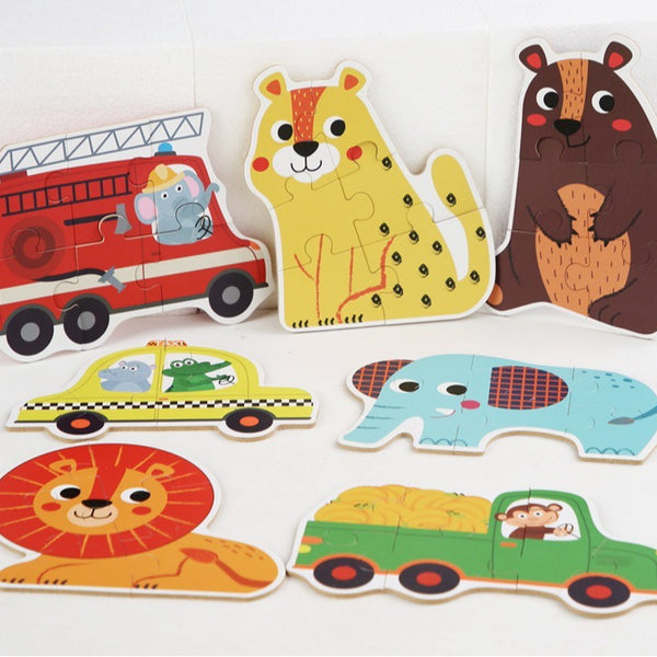Kids' 6-in-1 Wooden Learning Puzzles - Assorted Themes