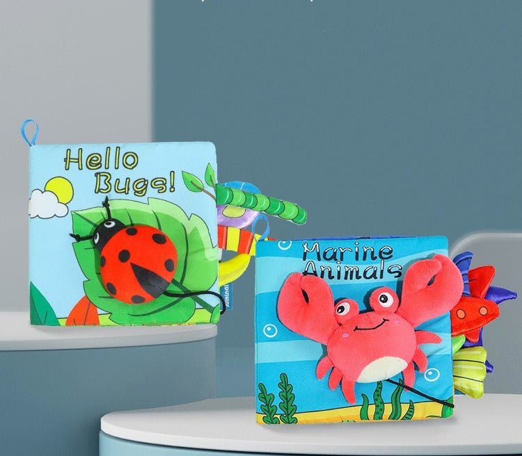 Soft Animal Tail Sensory Activity Book for Babies