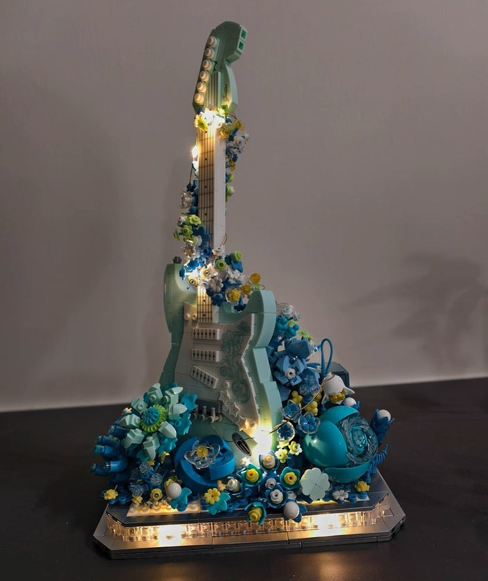 Guitar Floral Building Block Set