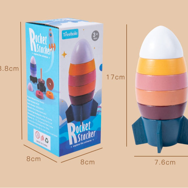 Wooden Rocket Stacker & Balancing Toy
