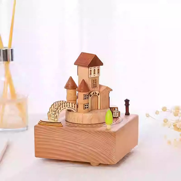 Wooden Mechanical Rotating Music Box