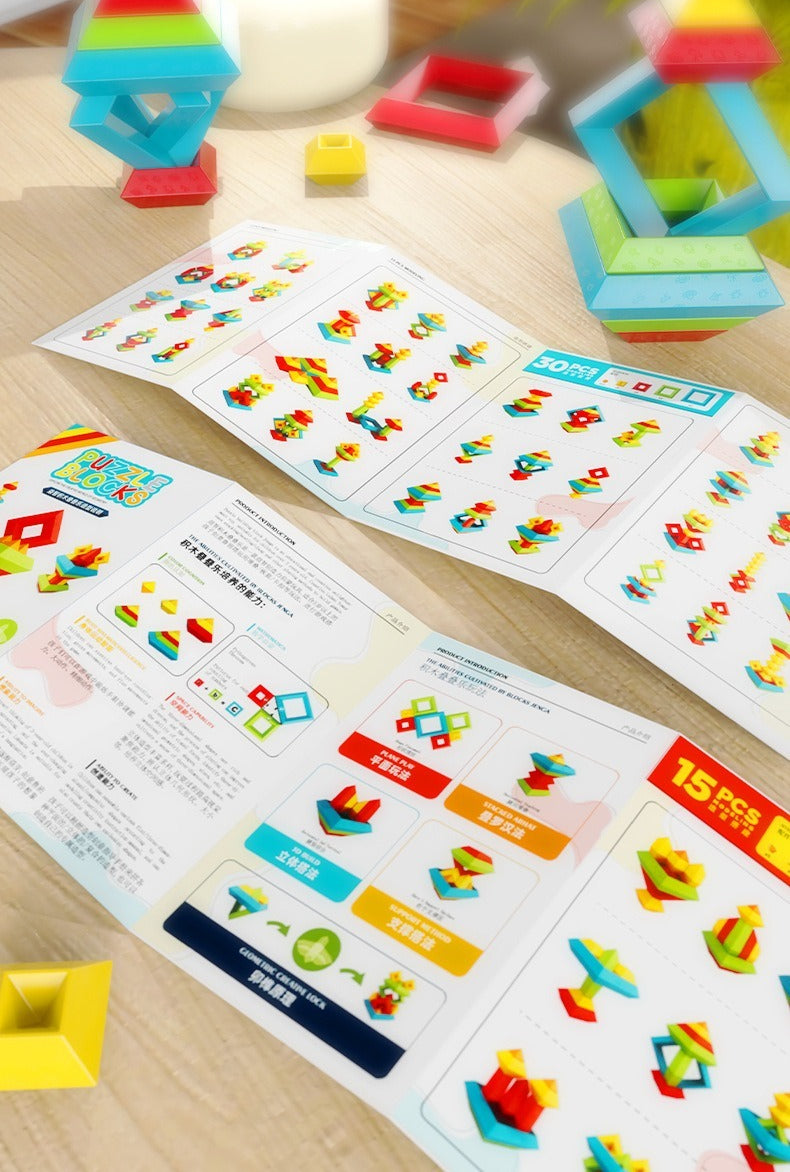 Geometric Pyramid Stacking Blocks - 45 Piece Set