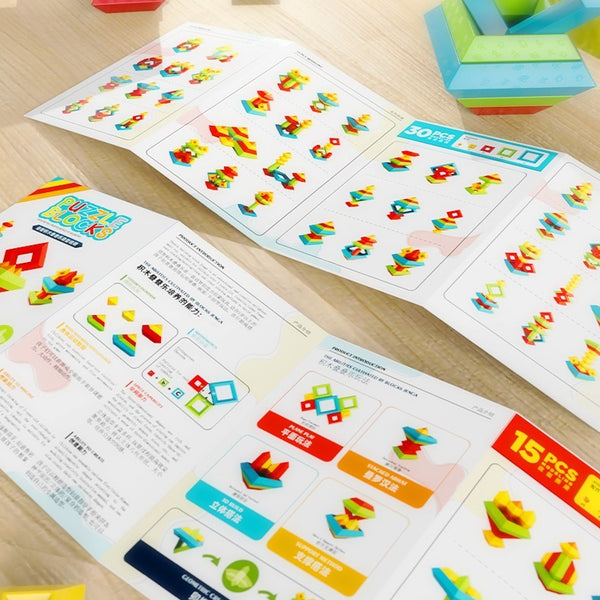 Geometric Pyramid Stacking Blocks - 45 Piece Set