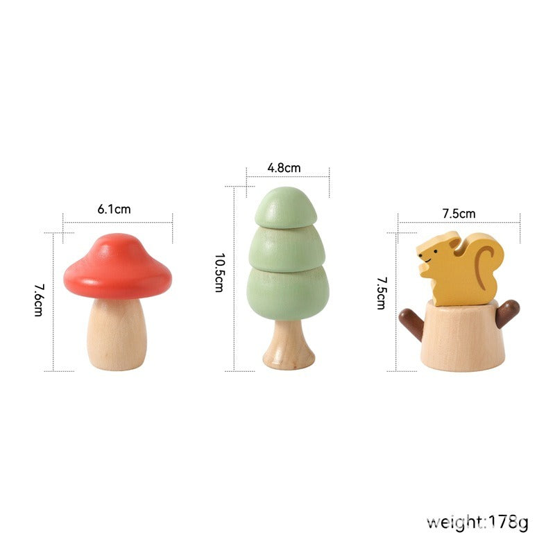 Woodland Animal & Tree Screw Toy Set