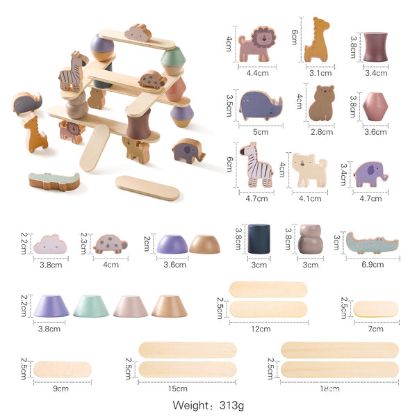 Wooden Animal Balance Stacking Toy