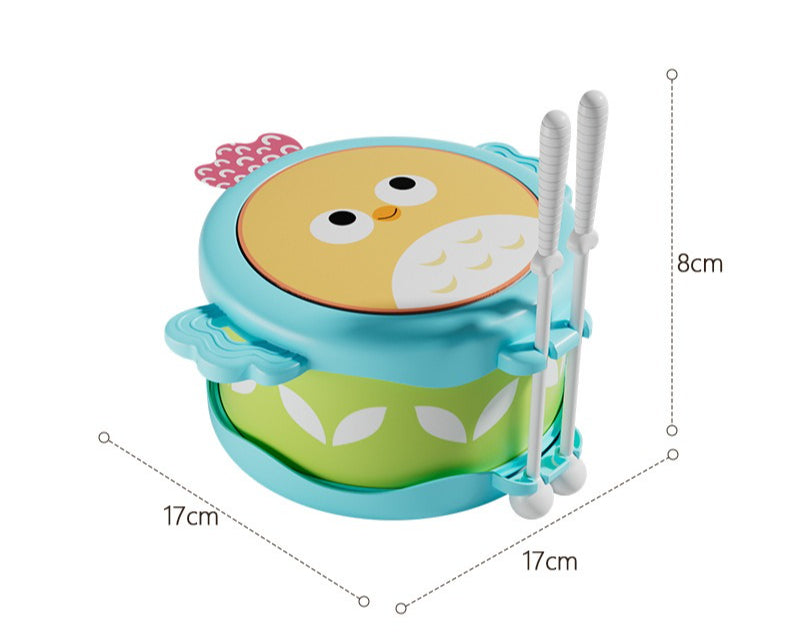 Little Owl Dual-Sided Musical Drum & Percussion Set
