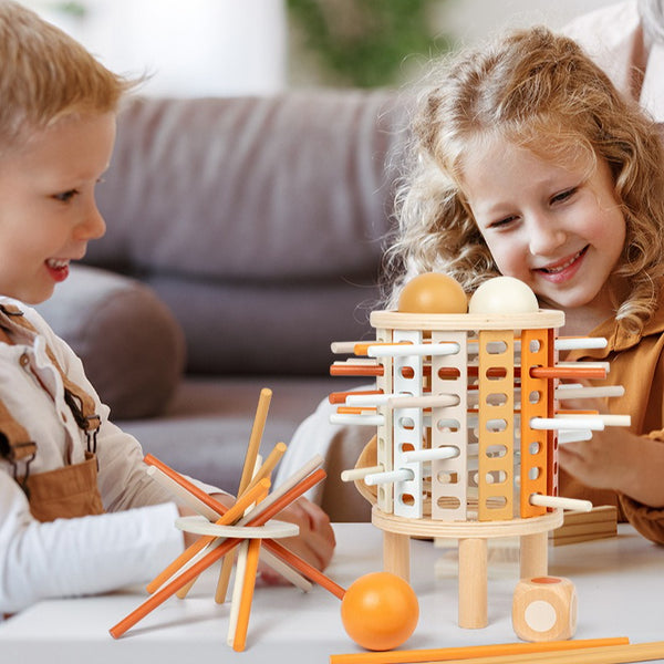 Wooden Stick & Ball Drop Game (Family Strategy Toy)