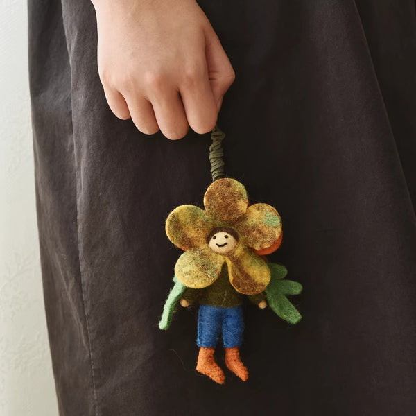 Handmade Wool Felt Flower Girl Charm