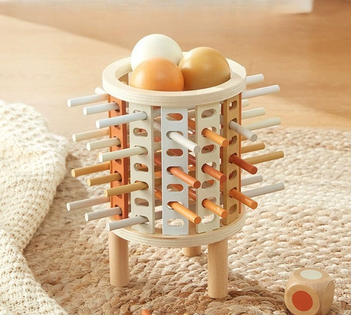 Wooden Pizza Tower Stick Pull Game