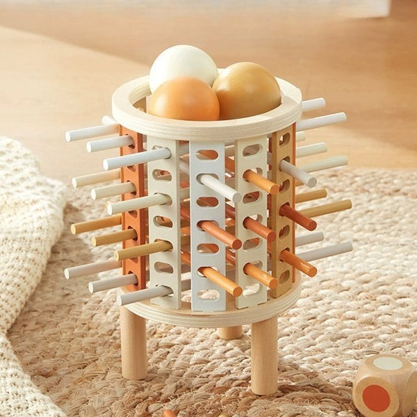 Wooden Pizza Tower Stick Pull Game
