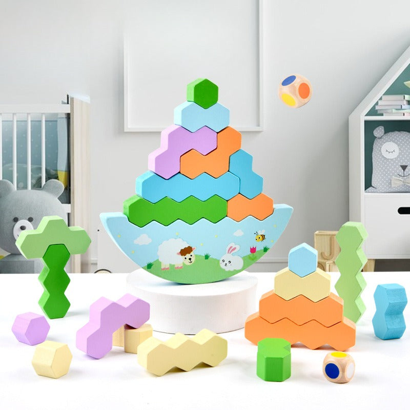 The Wobble & Stack Wooden Balance Challenge