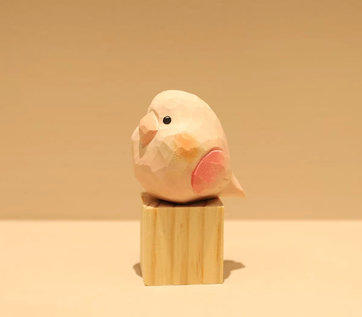 Hand-Carved Wooden Parrot Desktop Figurine