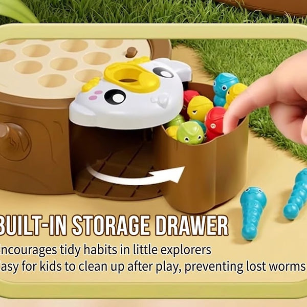 Woodpecker Magnetic Catching Worms Toy with Sound