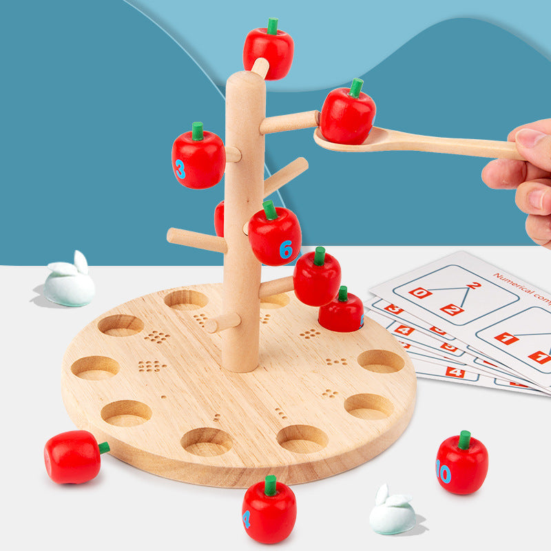 Wooden Apple Tree Counting & Fine Motor Skills Set