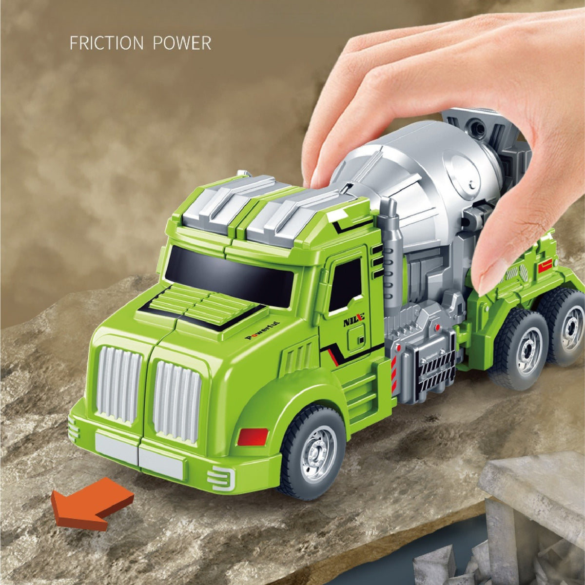 2-in-1 Construction Mixer Truck Transforming Robot