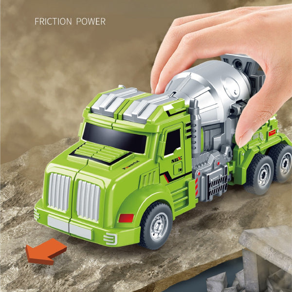 2-in-1 Construction Mixer Truck Transforming Robot