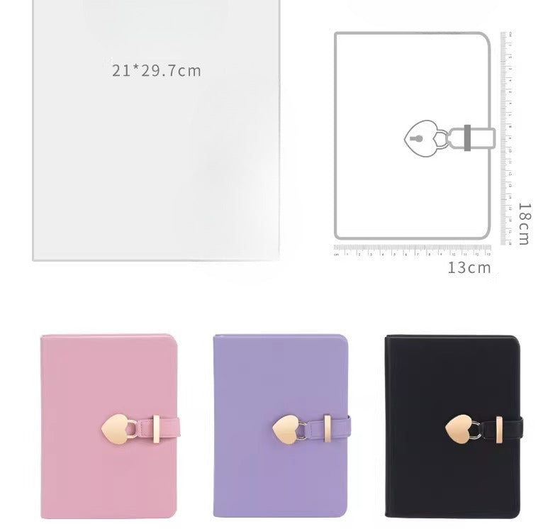 Heart Lock Diary and Metal Pen Gift Set