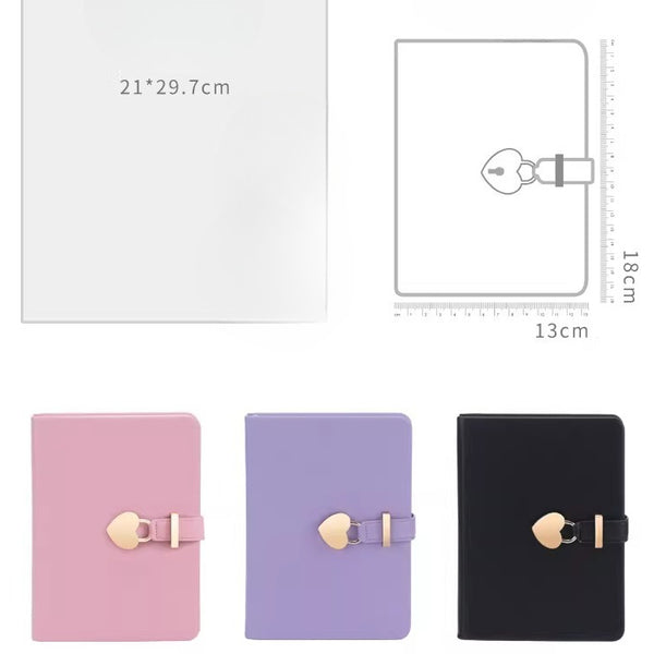 Heart Lock Diary and Metal Pen Gift Set