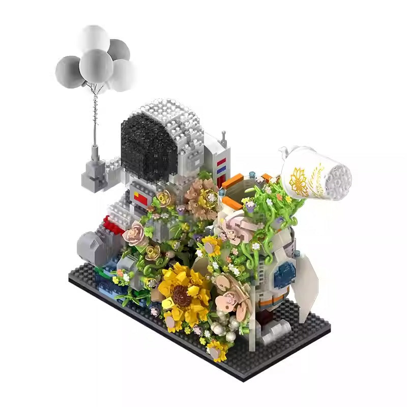 Astronaut Building Block Night Light and Stationery Holder