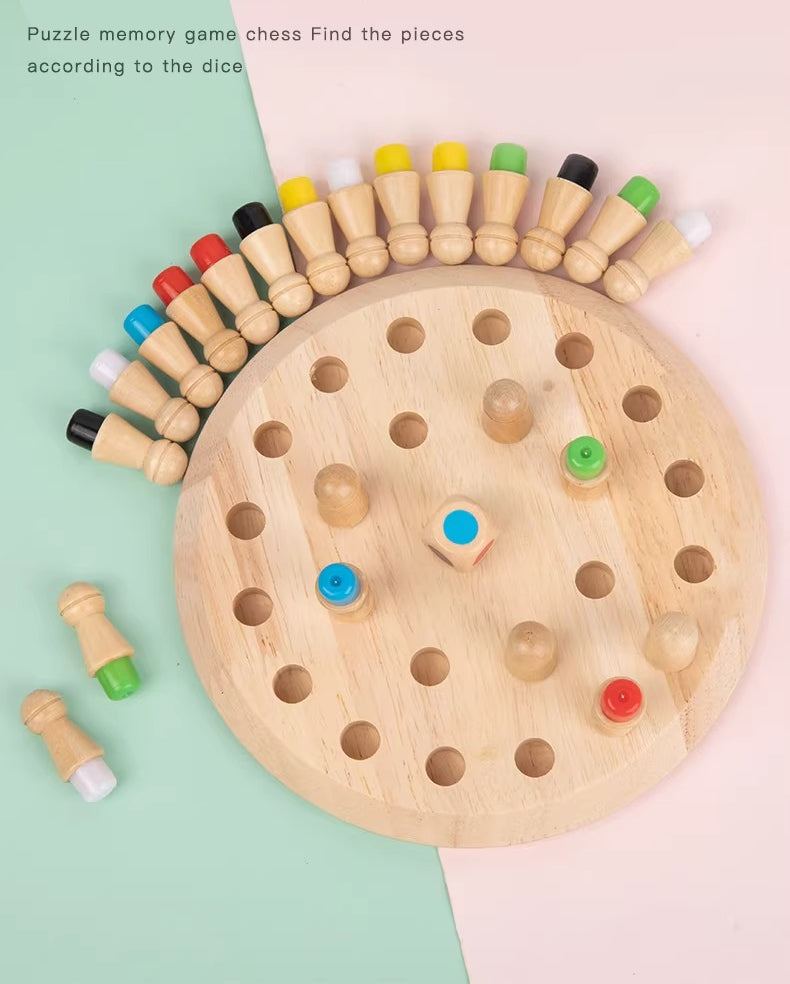 Wooden Color Memory Chess Game