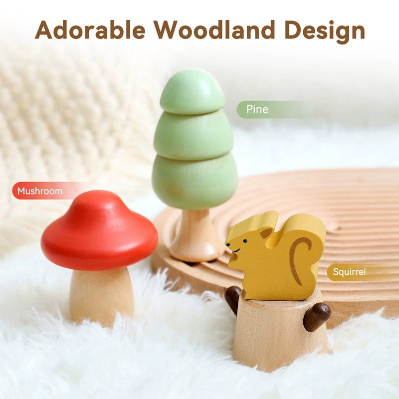 Woodland Animal & Tree Screw Toy Set