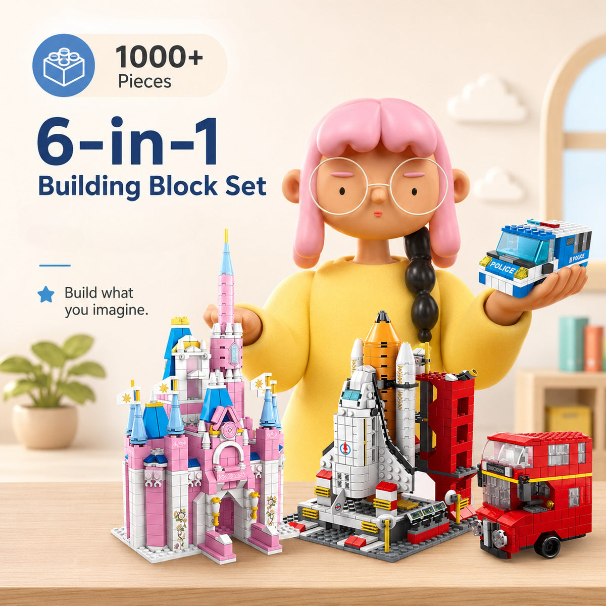 Build & Rebuild 6-in-1 Themed Building Blocks