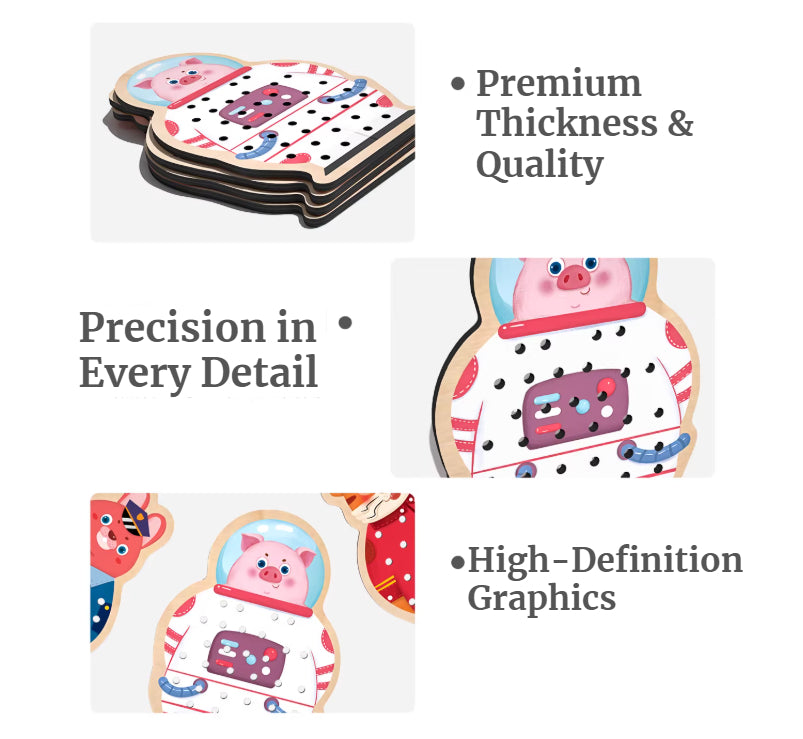 Animal Occupation Lacing & Threading Board Set