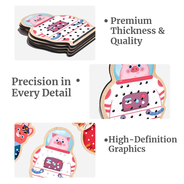 Animal Occupation Lacing & Threading Board Set