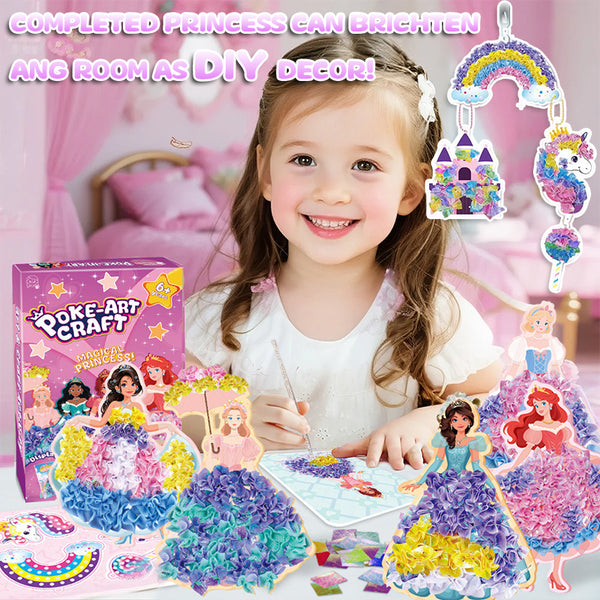 Magical Princess Poke-Art Craft Kit – 3D Dress-Making DIY Set for Kids (6+)
