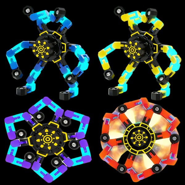 Transformable Fidget Spinners Glow-in-the-DarkToys 4 Pcs