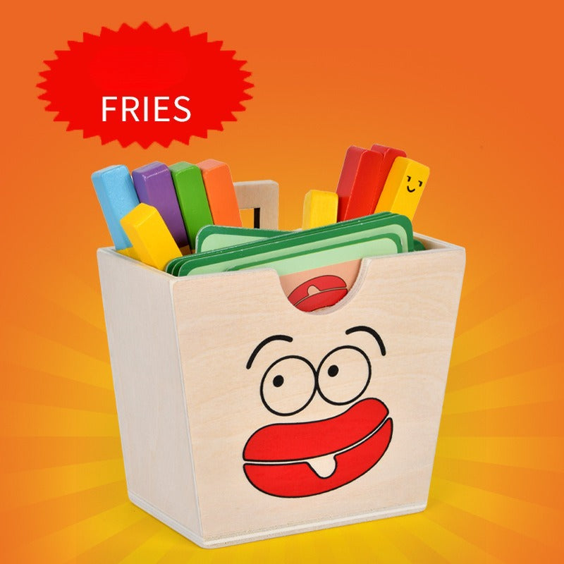 🍔 The Little Foodie's Wooden Fast Food Stacking Set